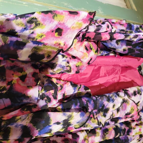 Jones New York Pink Multi Sleeveless A-Line Midi Dress Size 4 - Picture 5 of 5